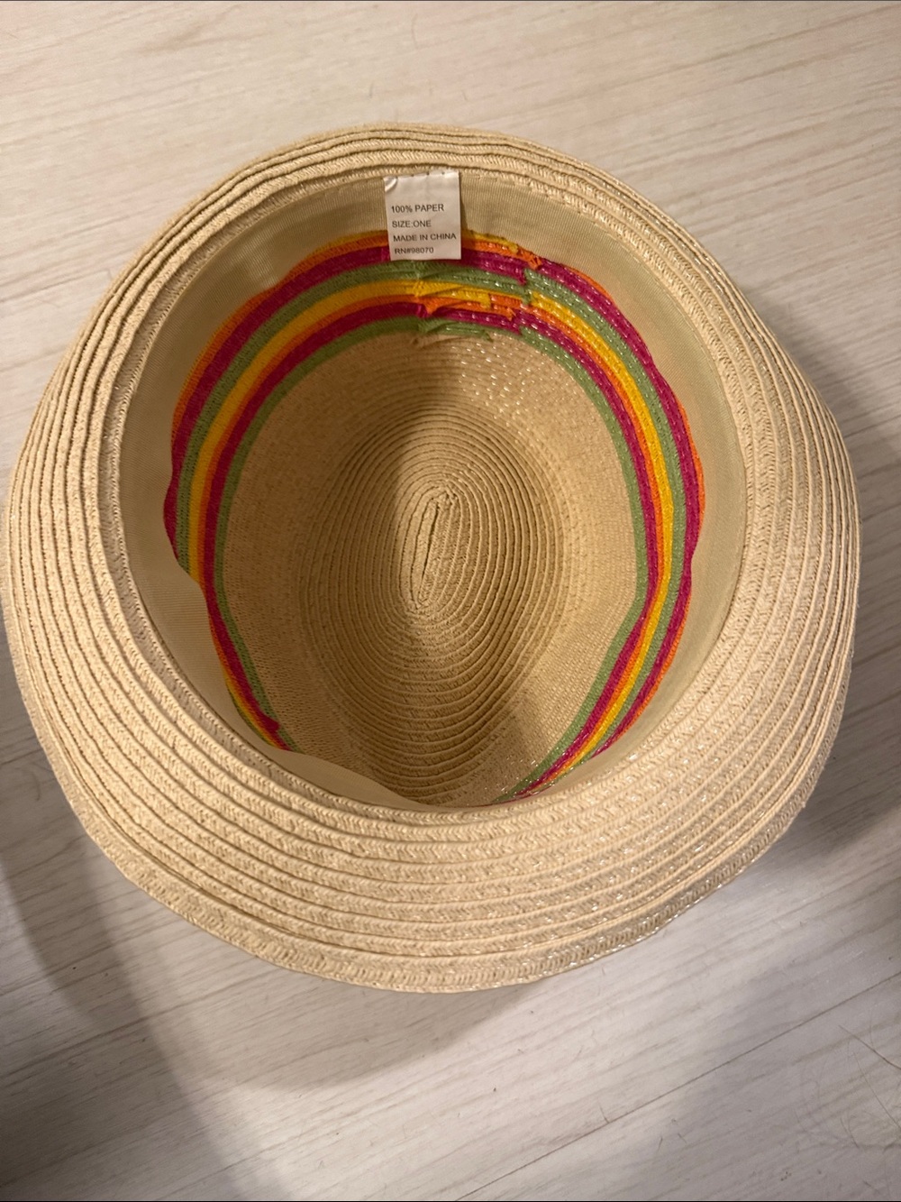 NWOT Colorful Straw Fedora Hat - Picture 11 of 11